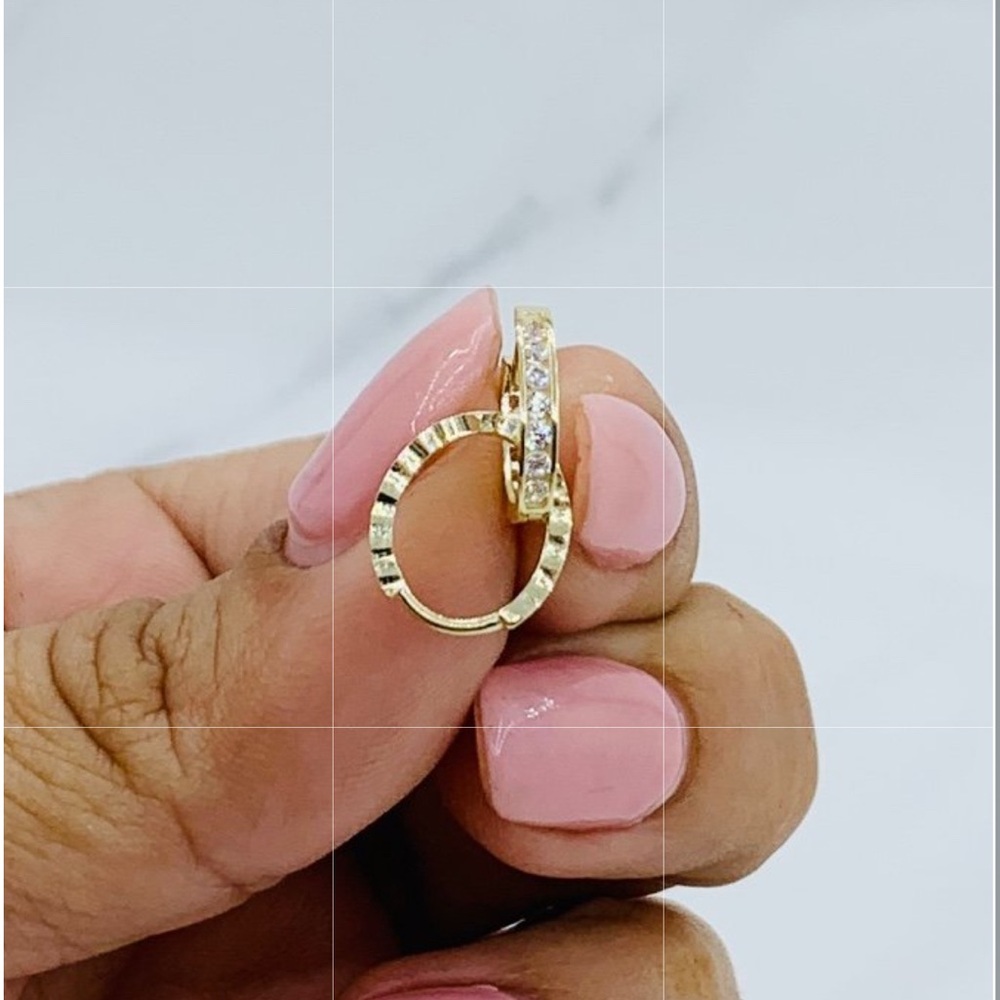 ❤️ 10k gold earrings - girl - women earrings Huggie oval - Aretes de oro